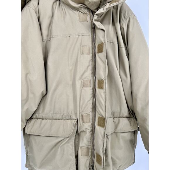 Vintage 90s CABELA'S Premier Northern GOOSE DOWN XL Tan Parka HUNTING hooded - Picture 7 of 16